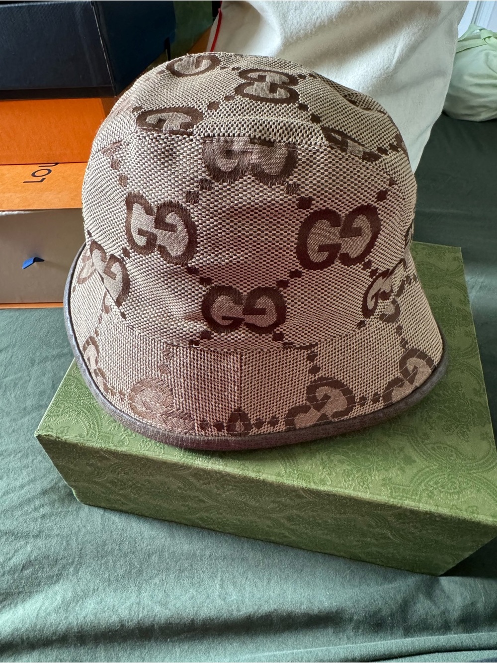 Gucci Brown & Beige GG Monogram Bucket Hat